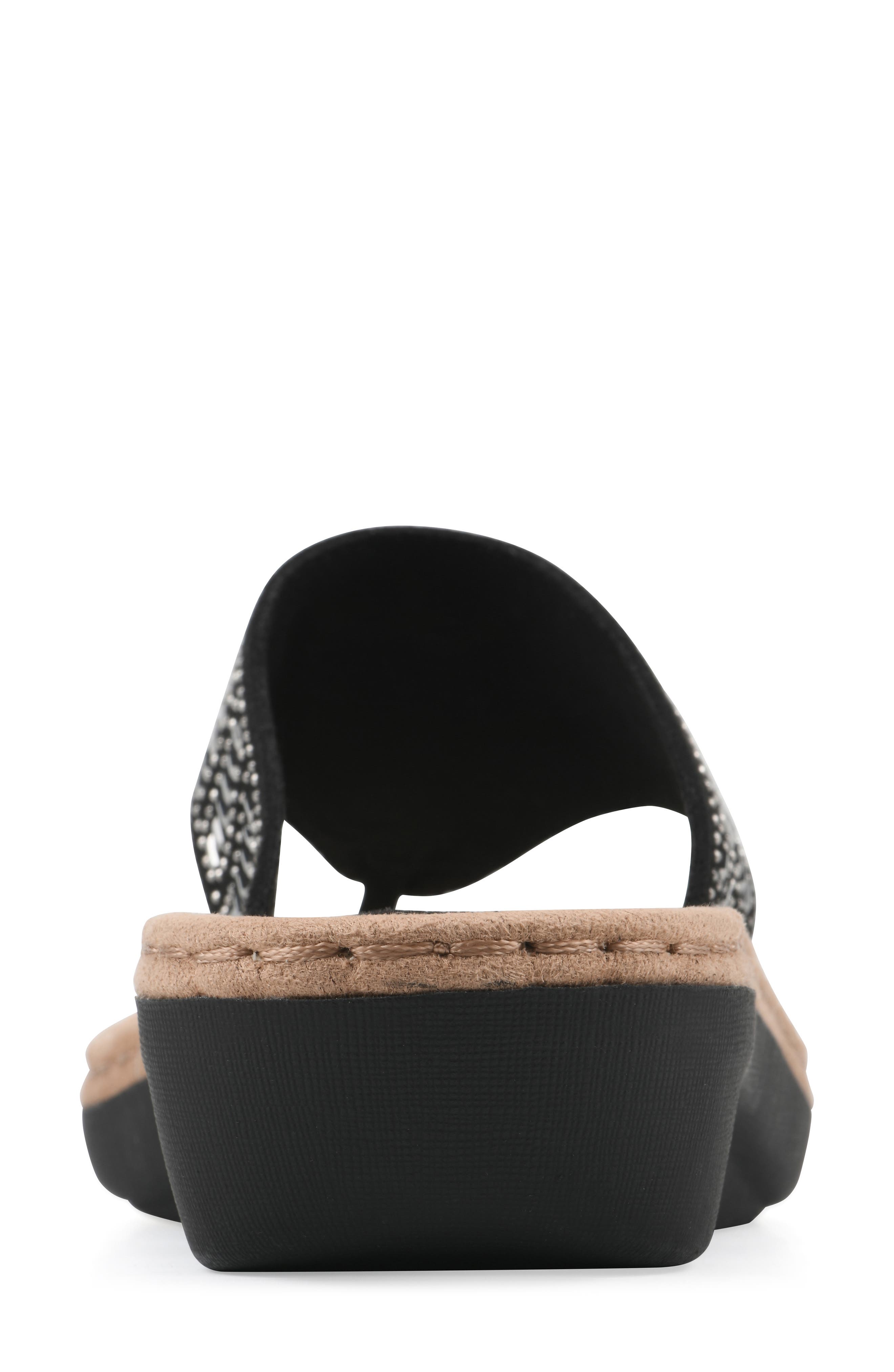 CLIFFS BY WHITE MOUNTAIN Cienna Thong Sandal - Wide Width, Alternate, color, Black Fabric