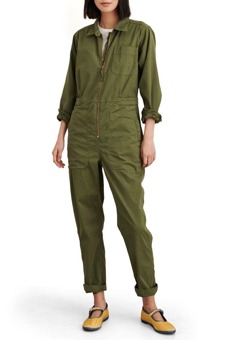 Judd Stretch Cotton Twill Boilersuit, Main, color, ARMY OLIVE