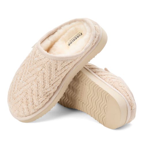 Dearfoams Fireside Greta Genuine Shearling Knit Clog Slipper In Brown