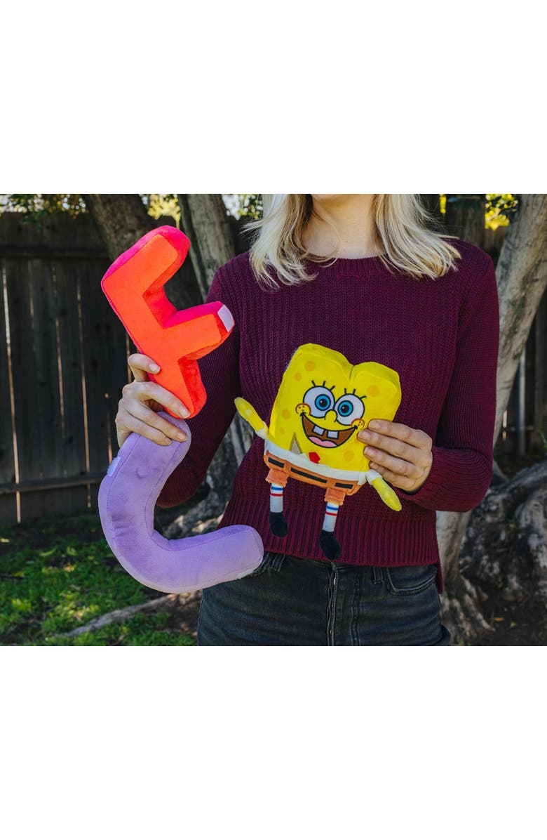 Toynk Nickelodeon SpongeBob SquarePants "FUN" 10-Inch Plush, Alternate, color, Yellow