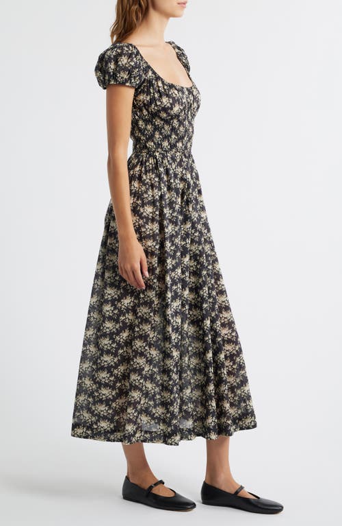Doen Dôen Quinley Floral Organic Cotton Midi Dress In Multi