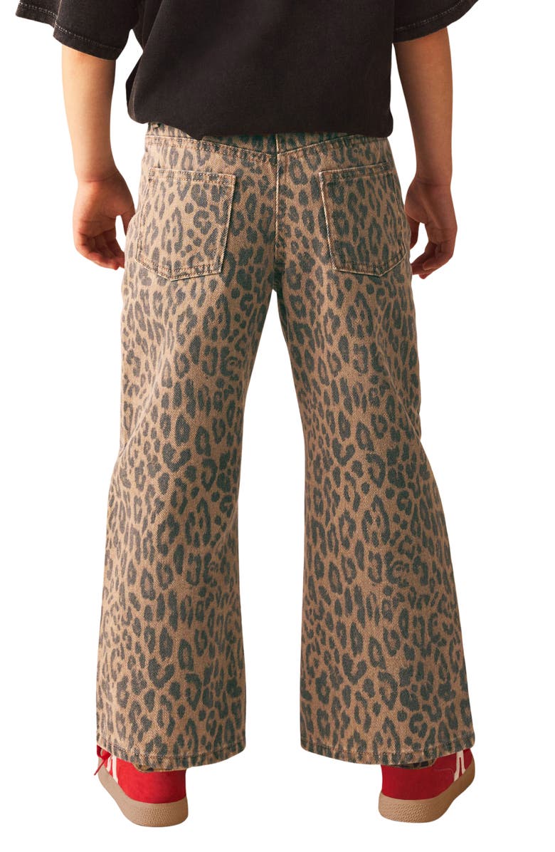 NEXT Kids' Leopard Print Wide Leg Jeans, Alternate, color, 