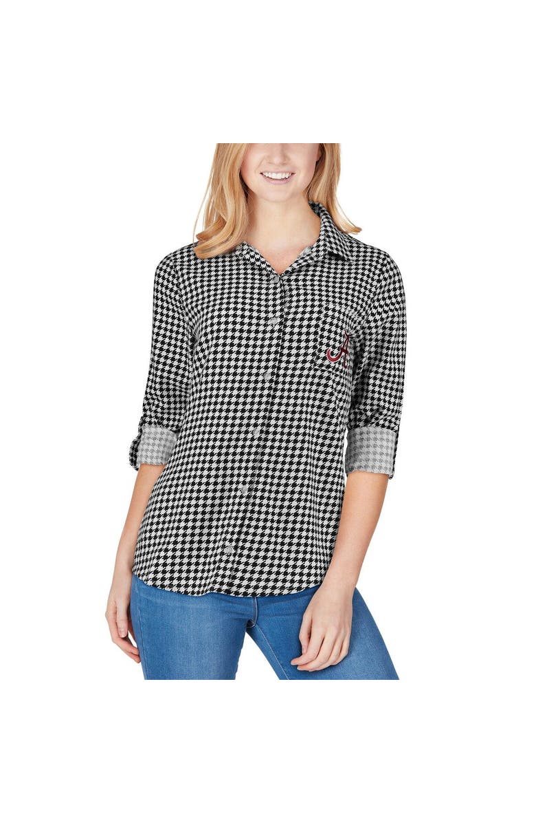 CONCEPTS SPORT Women's Concepts Sport Houndstooth Alabama Crimson Tide Forge Rayon Flannel Long Sleeve Button-Up Shirt, Alternate, color,