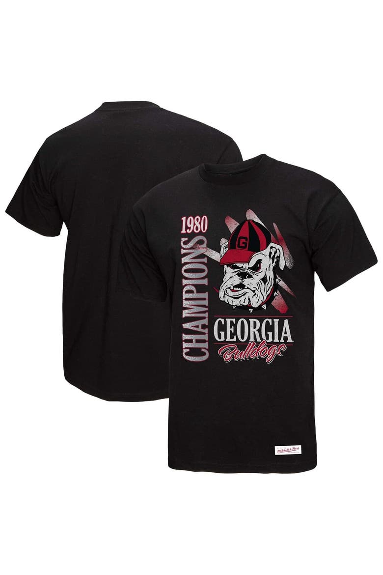 Men's Mitchell & Ness  Black Georgia Bulldogs Retro Brush Mineral Wash T-Shirt, Main, color, Black