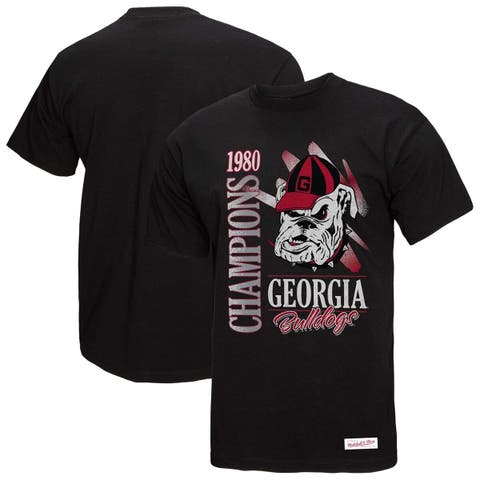 Men's Mitchell & Ness  Black Georgia Bulldogs Retro Brush Mineral Wash T-Shirt