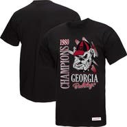 Mitchell & Ness Men's Mitchell & Ness  Black Georgia Bulldogs Retro Brush Mineral Wash T-Shirt