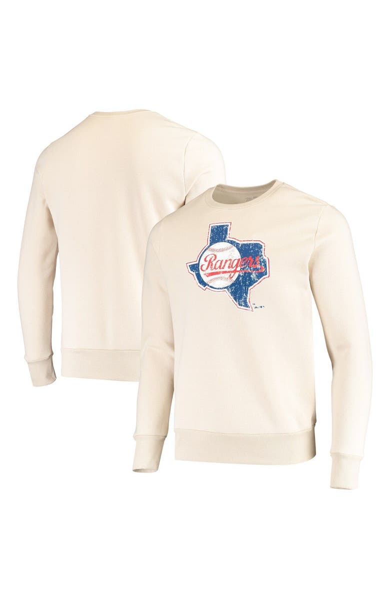Majestic Threads Men's Majestic Threads Oatmeal Texas Rangers Fleece Pullover Sweatshirt, Alternate, color, Oatmeal