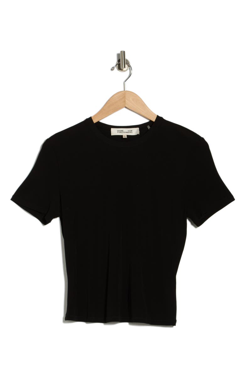 Diane von Furstenberg Crewneck Crop T-Shirt, Main, color, Black