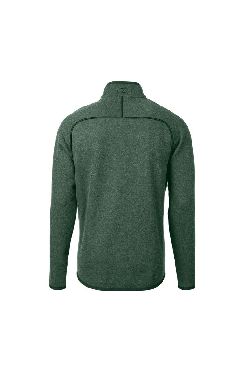 Cutter & Buck Men's Cutter & Buck Heather Green Philadelphia Eagles Mainsail Sweater-Knit Full-Zip Jacket, Alternate, color, Hunter Green
