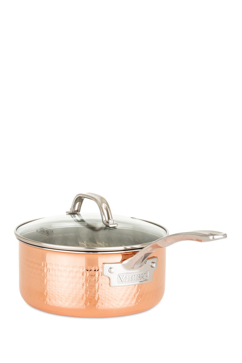 Copper Clad 3-Ply Hammered 10-Piece Cookware Set, Alternate, color, COPPER