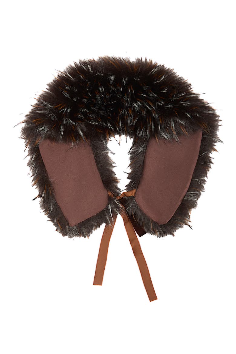 Faux Fur Shawl, Alternate, color, BROWN MULTI