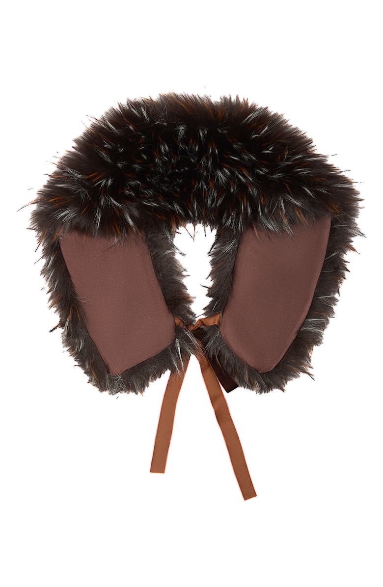 SAACHI Faux Fur Shawl, Alternate, color, Brown Multi