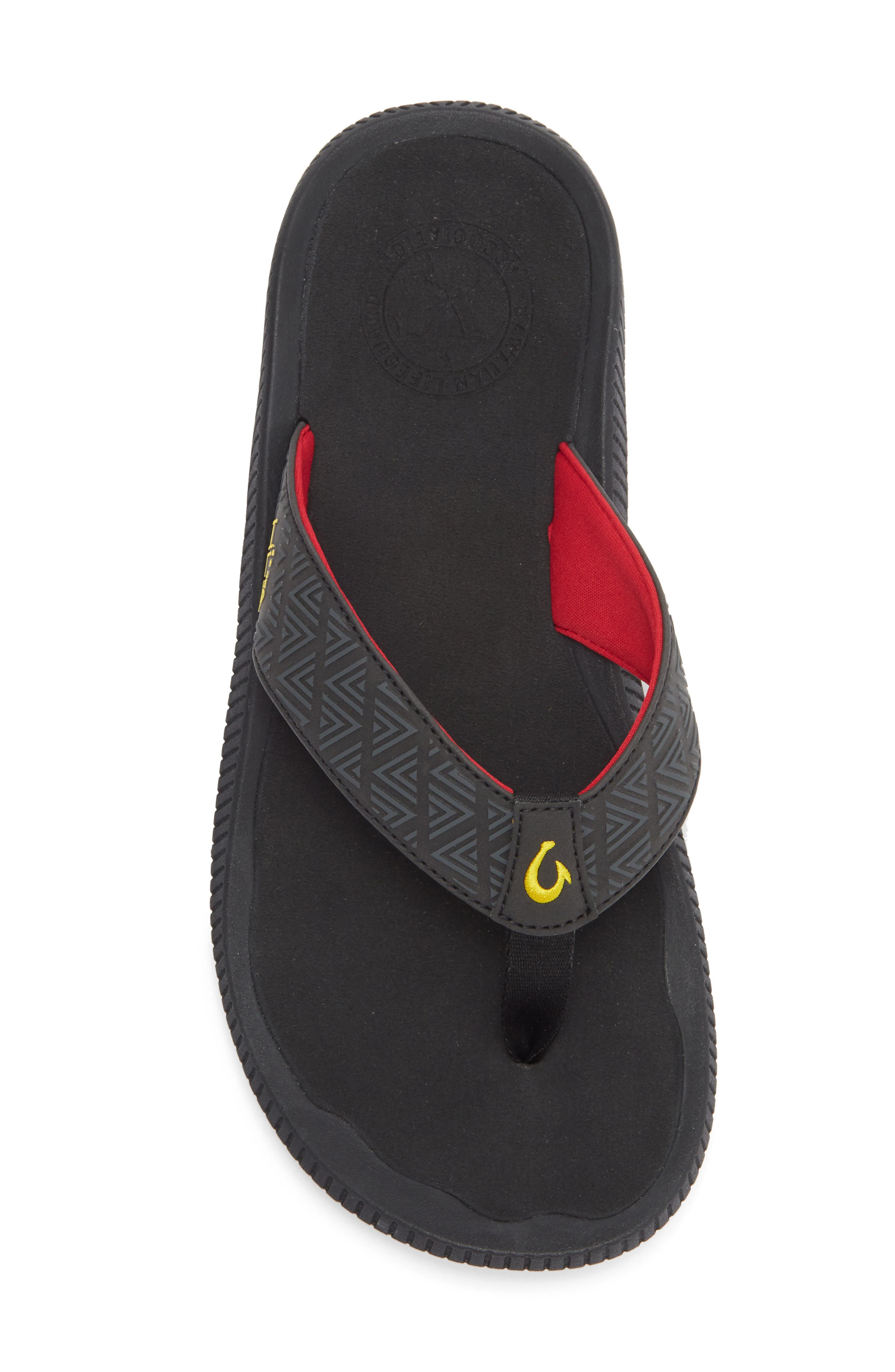OluKai Ulele Flip Flop, Alternate, color, Black/ Hot Lava
