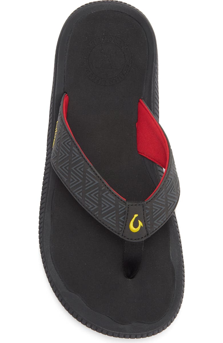 OluKai Ulele Flip Flop, Alternate, color, Black/ Hot Lava