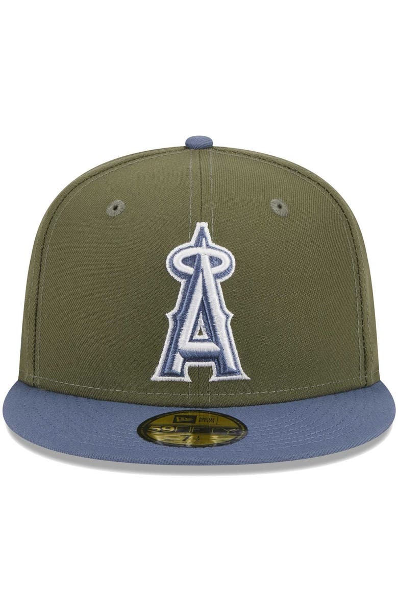 New Era Men's New Era Olive/Blue Los Angeles Angels 59FIFTY Fitted Hat, Alternate, color, 