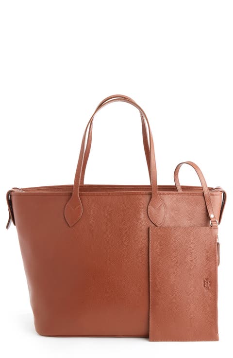 Leather Tote with Wristlet