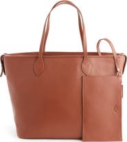 ROYCE New York Leather Tote with Wristlet