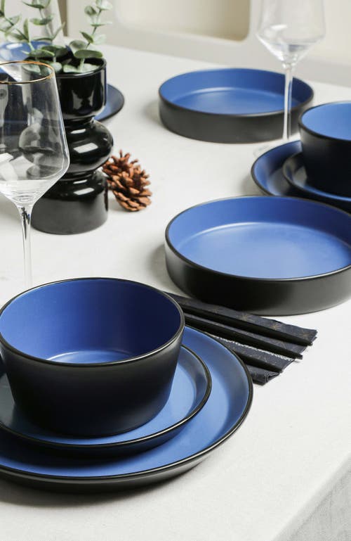 Stone Lain Albie Stoneware 20-piece Dinnerware Set With Pasta Bowls In Black