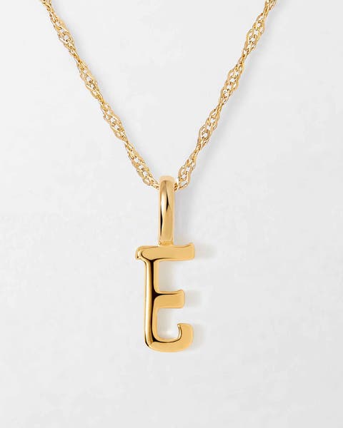 Solid Gold Initial Necklace