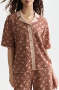 Scotch & Soda Jacquard Button Front Camp Sweater