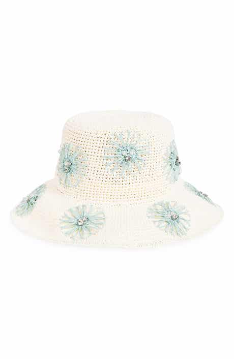 KARL LAGERFELD PARIS Floral Crochet Bucket Hat