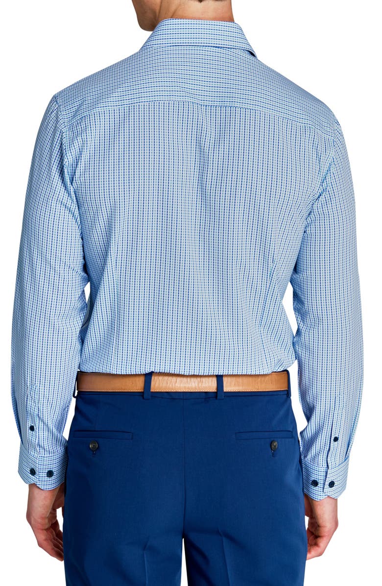 W.R.K Slim Fit Grid Performance Dress Shirt, Alternate, color, White/ Green