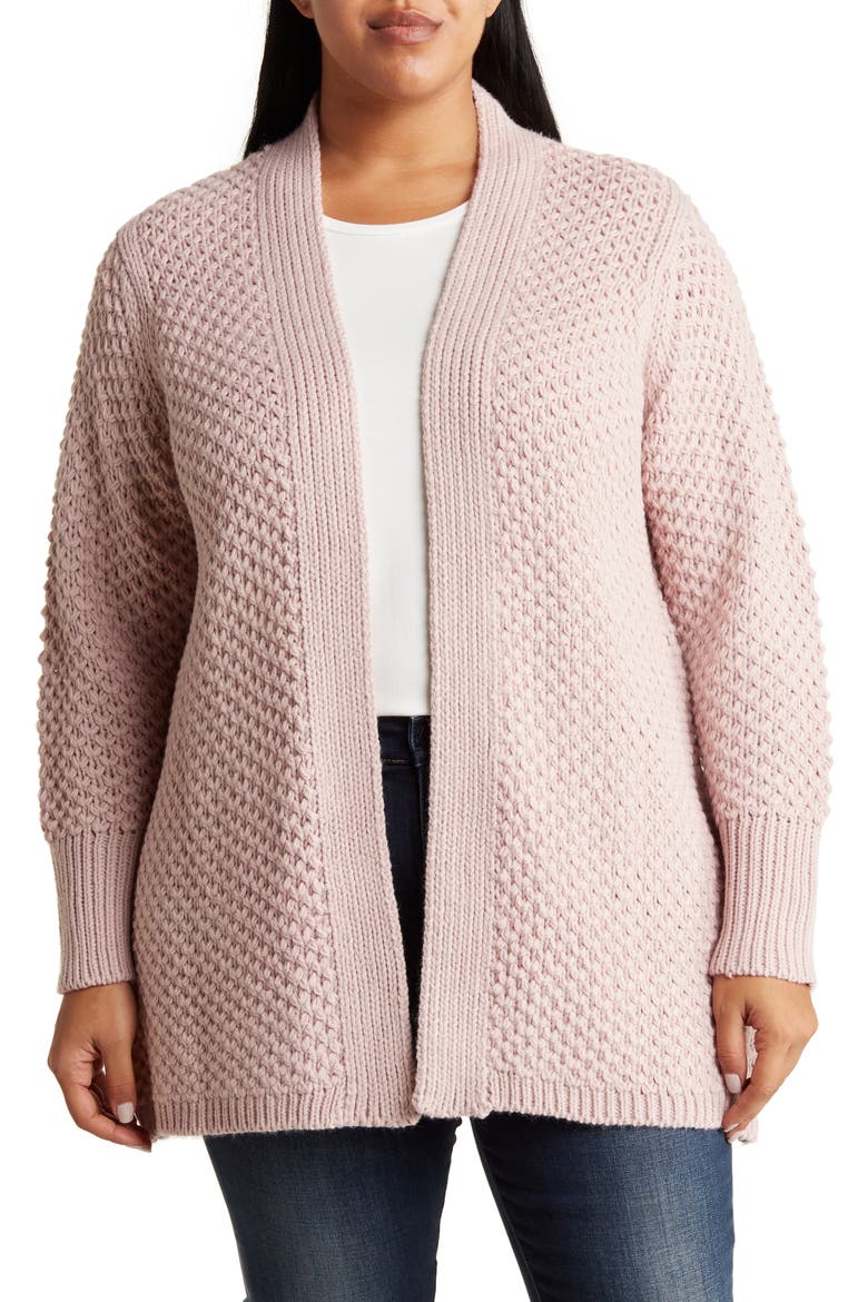 Open Front Sweater Cardigan, Main, color, PINK