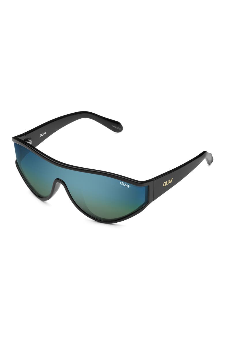 Secret Set 48mm Mirrored Shield Sunglasses, Alternate, color, BLACK / BLUE