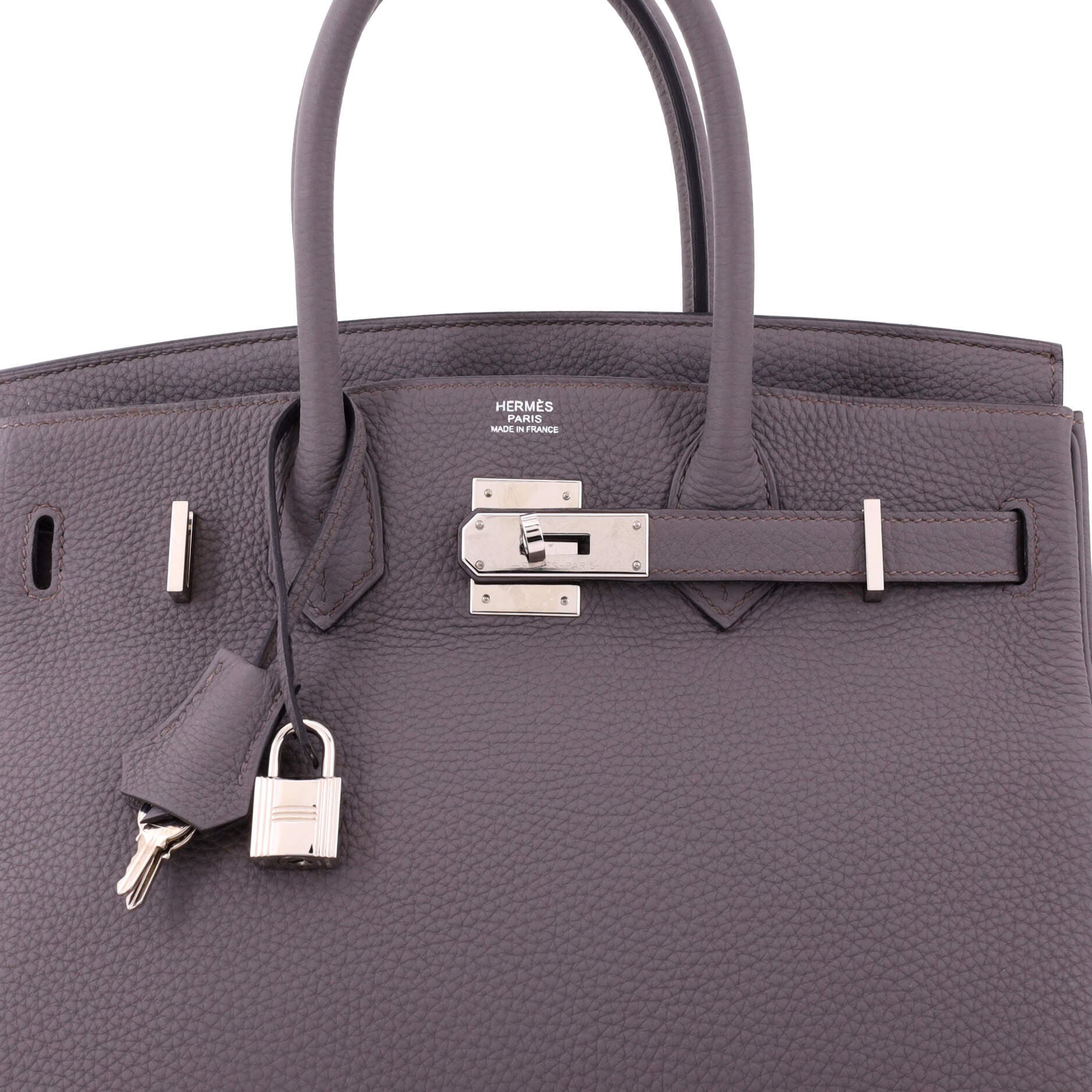 Pre-Owned Hermes Birkin Handbag Grey Togo with Palladium Hardware 30, Alternate, color, 