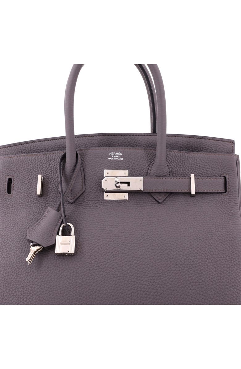Pre-Owned Hermes Birkin Handbag Grey Togo with Palladium Hardware 30, Alternate, color, Etain