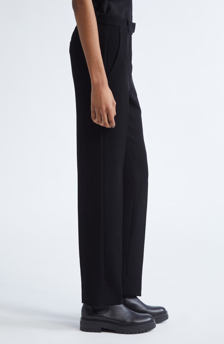 Emporio Armani Tech Waffle Straight Leg Pants, Alternate, color, Solid Black