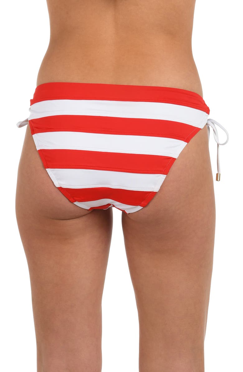 La Blanca Americana Adjustable Loop Bikini Bottoms, Alternate, color, Red Multi