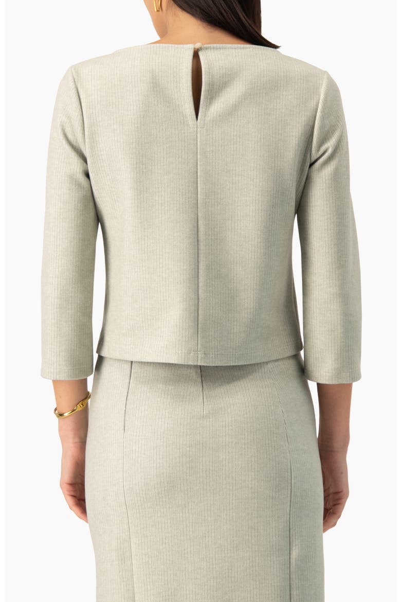 Boxy Long-sleeve Boat-neck Top, Alternate, color, Sand