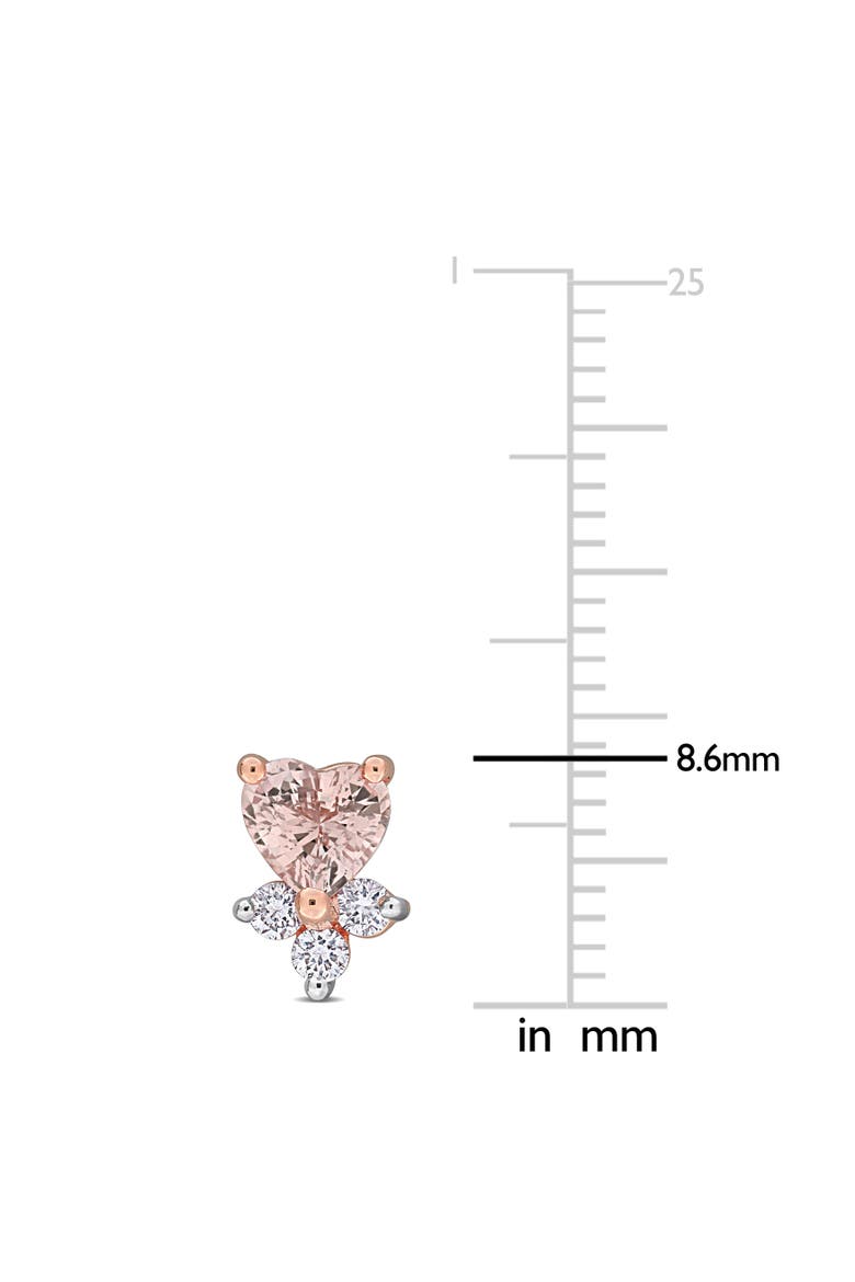 Pink Sapphire & Diamond Stud Earrings 14K, Alternate, color, Pink Sapphire