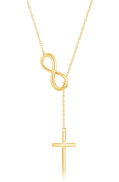 Sterling Silver Infinity & Cross Pendant Necklace