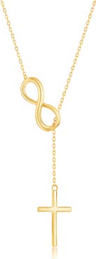 SIMONA Sterling Silver Infinity & Cross Pendant Necklace