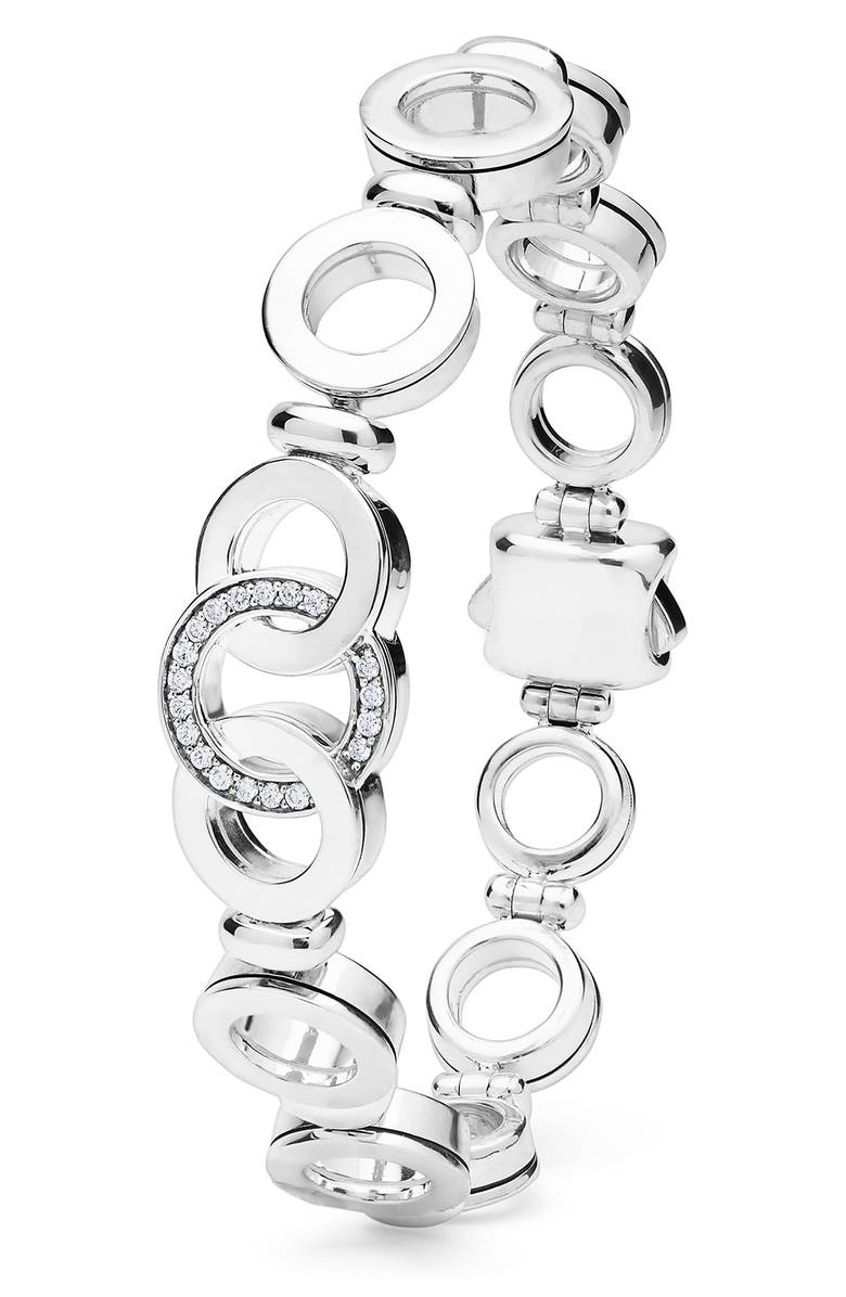LAGOS Signature Caviar Interlocking Diamond Link Bracelet, Alternate, color, Silver