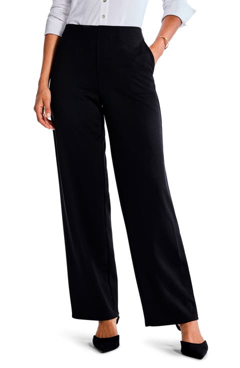 Drapey Ponte Ankle Wide Leg Pants