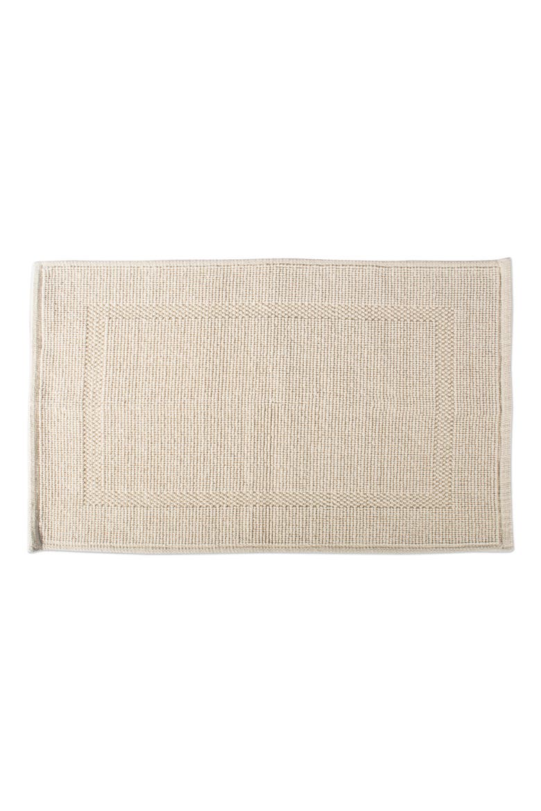 Jacquard Bordered Bath Mat, 20x31", Main, color, Natural