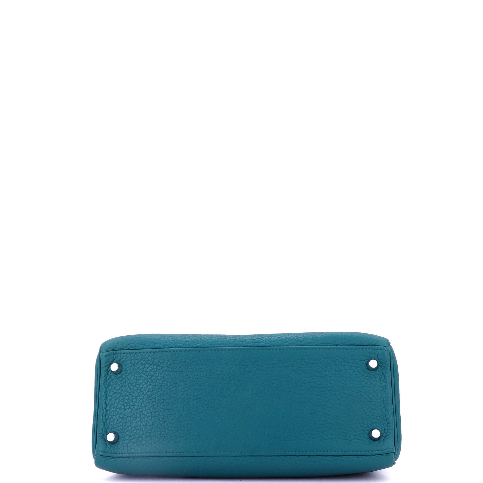 Pre-Owned Hermes Kelly Handbag Blue Clemence with Palladium Hardware 28, Alternate, color, Bleu Izmir