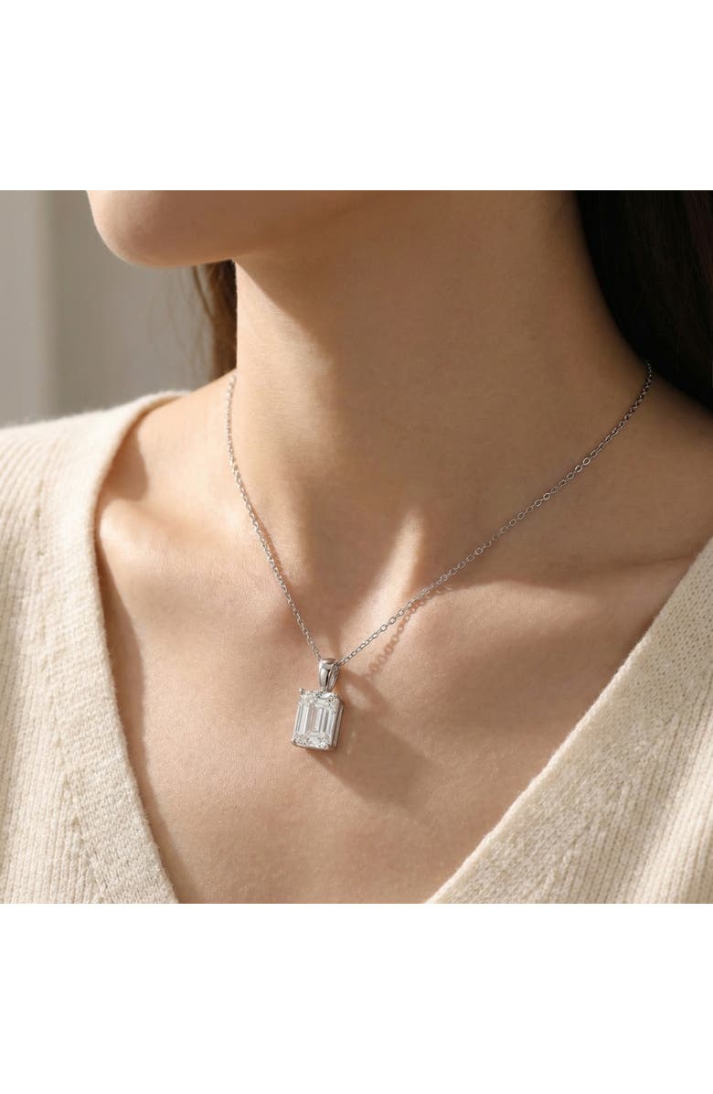 Bliss Diamond 2 Ct Emerald Diamond Solitaire Pendant 14k Gold Lab Grown, Alternate, color, 14K White Gold