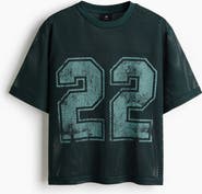 H&M Oversized Fit Printed Mesh T-shirt