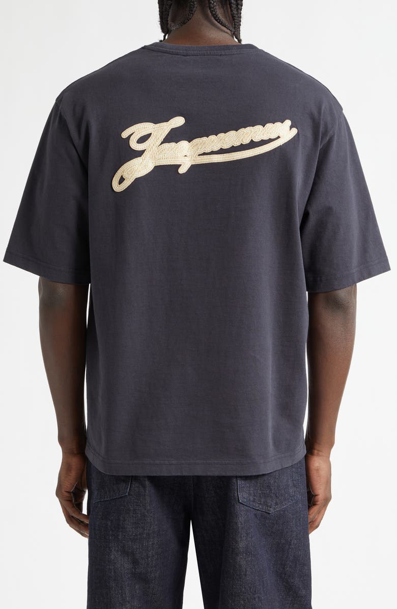 Jacquemus Le T-Shirt Torneo Graphic T-Shirt, Alternate, color, Rosemary Label Dark Navy