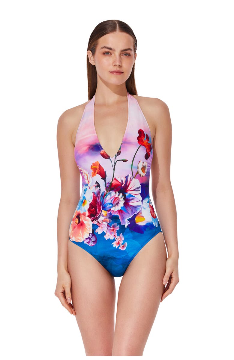 Gottex Under The Sea Halter One Piece, Main, color, The-Sea-Multi