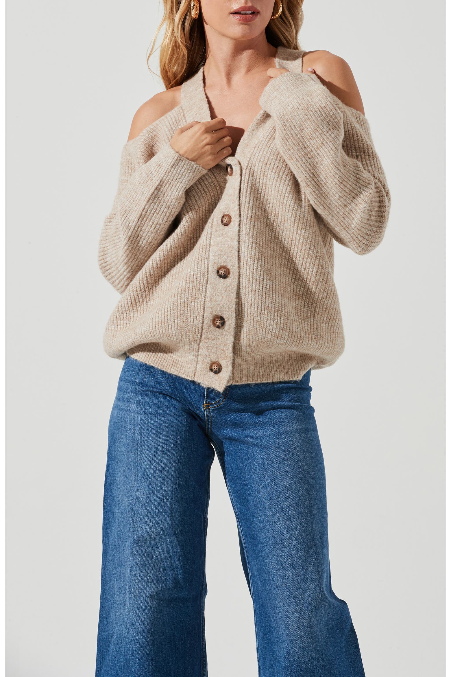 Good Status Labels ASTR the Label the Label Cold Shoulder Cardigan (Women) | Nordstrom