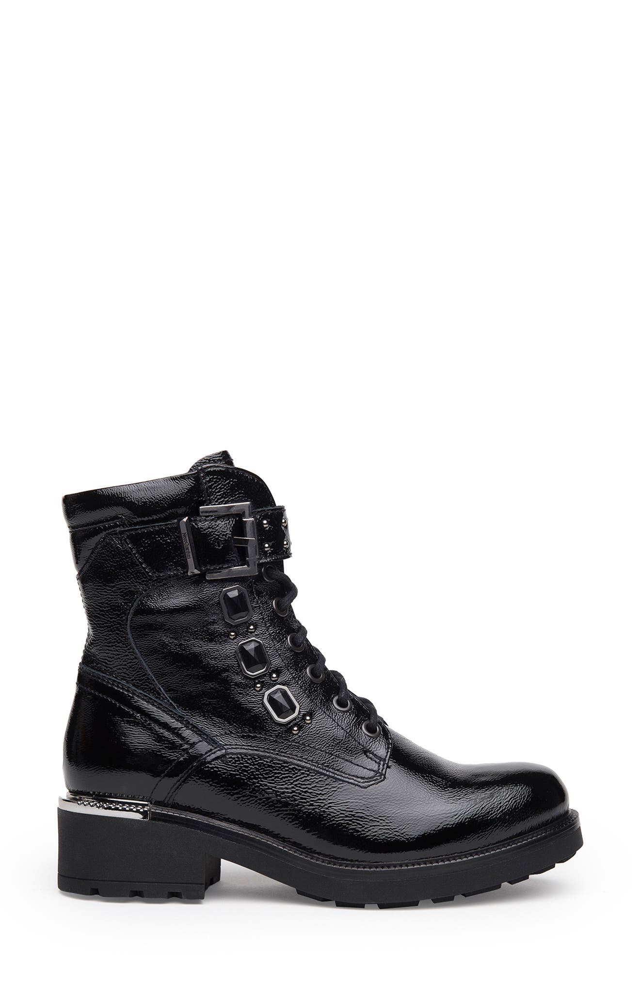 NeroGiardini Studded Combat Boot, Alternate, color, 
