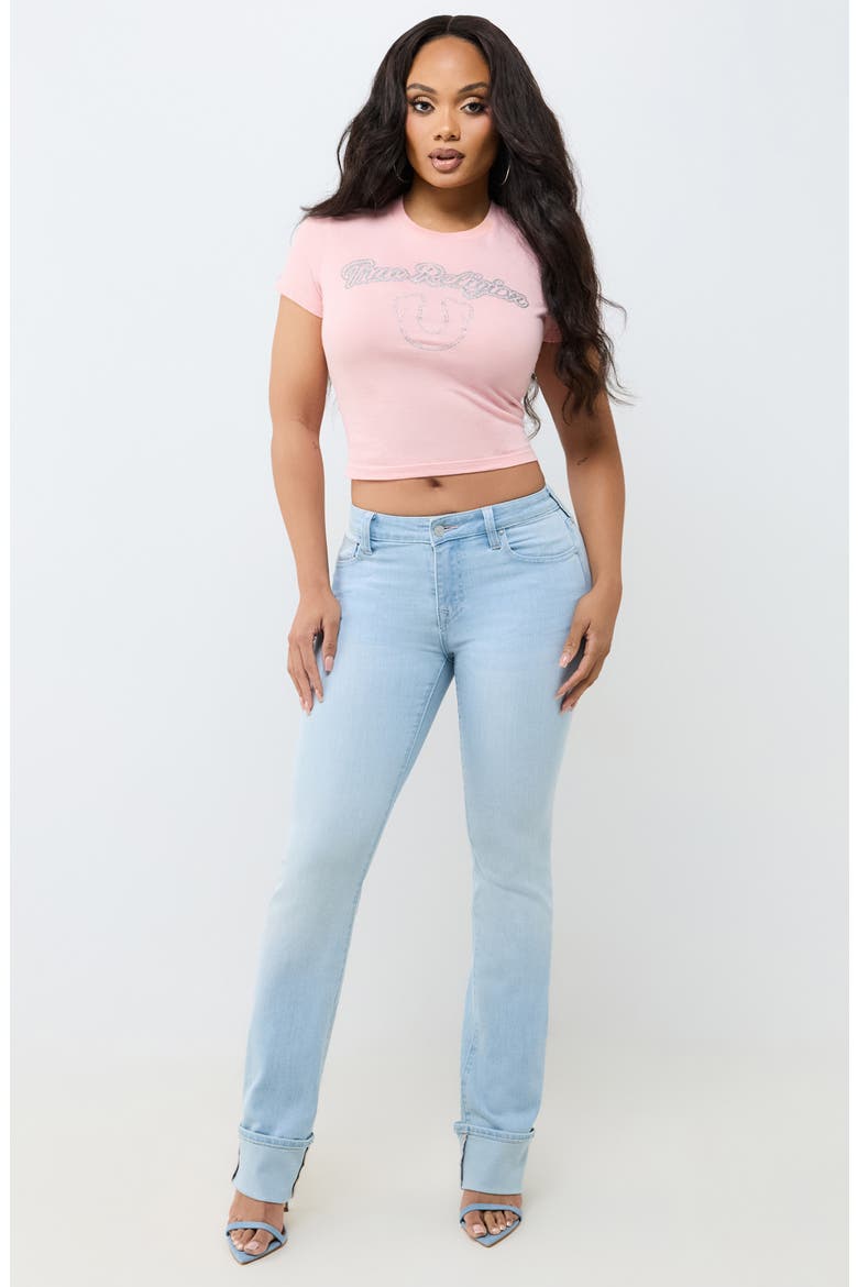 Billie Cuffed Mid Rise Straight Leg Jeans, Alternate, color, LIGHT RAINWATER WASH