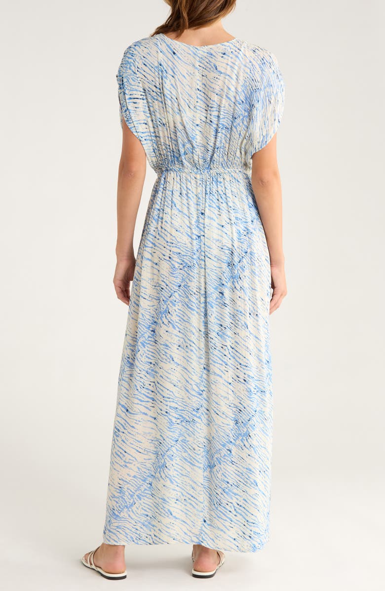 Elan Wrap Maxi Cover-Up Dress, Alternate, color, Blue Sahara