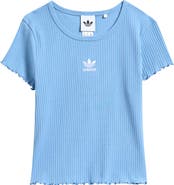 adidas Kids' Lettuce Edge Ribbed Cotton T-Shirt