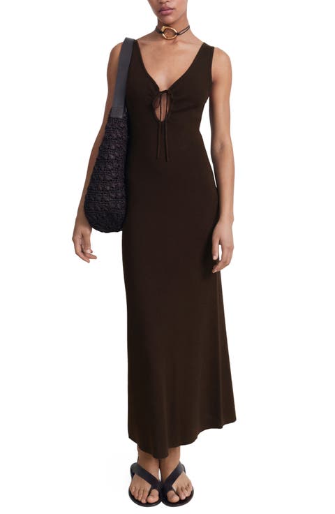 Tie Neck Sleeveless Maxi Dress